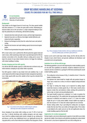 Crop Residue Handling at Seeding: issues to consider for no-till tine